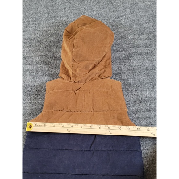 Tommy Bahama Infant Hoodie Vest 12M Corduroy Tan Blue Sherpa Lined - Picture 6 of 6